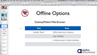 Alpha Anywhere Webcast 2020 July 1 - Offline Capabilities with Dave, Dion , and Sarah