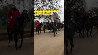 イギリス🇬🇧ロンドンにて 公園で動画撮ってたら急に馬に乗った兵隊さんが向かってきた。怒られるかと思った。 #london #england #uk #horse #soldier #british