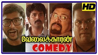 Velaikkaran comedy scenes | Sivakarthikeyan Comedy | RJ Balaji comedy | Sathish-Robo shankar Comedy