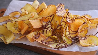 【揚げるだけ♡3分で完食さつま芋チップス】お芋のヤバい誘惑♪「まるめし」 | Sweet potato chips