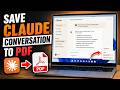 How To Export Claude Conversation to PDF