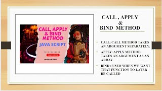 CLASS - 23 Mastering JavaScript: 'call', 'apply', and 'bind' Methods | @Techtalk2004