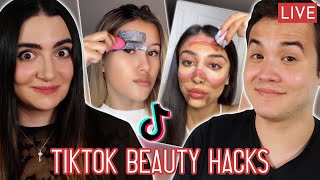 Testing a  Face of TikTok Beauty Hacks Live