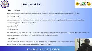 Structure of Java | K Jason | SNS INSTITUTIONS