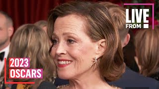 Sigourney Weaver Talks First Time Filming Underwater at Oscars 2023 | E! News