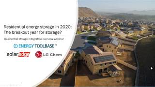 Developing residential energy storage in 2020: The breakout year for storage?