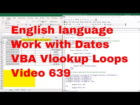 Work with Dates - Vlookup Loops in English- Video 739 Work with Dates - Vlookup Loops in English- Video 739