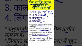 हिंदू शैव धर्म के प्रमुख संप्रदाय । शैव धर्म के प्रमुख संप्रदाय |हिंदू धर्म कितने भागों में बांटा है