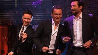 Hugh Jackman, Michael Fassbender & James McAvoy dance to Blurred Lines - The Gra