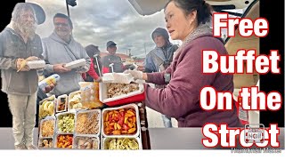 Making Buffet  For The Homeless People On The Streets  !