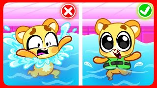 Safety Rules In The Pool ⛔ Safety Cartoons For Kids ❌✔️ Play Safe, Baby