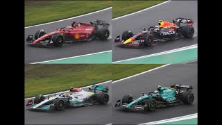 2022年F1日本グランプリ（鈴鹿）決勝フィニッシュ直前1コーナー・バトルシーン