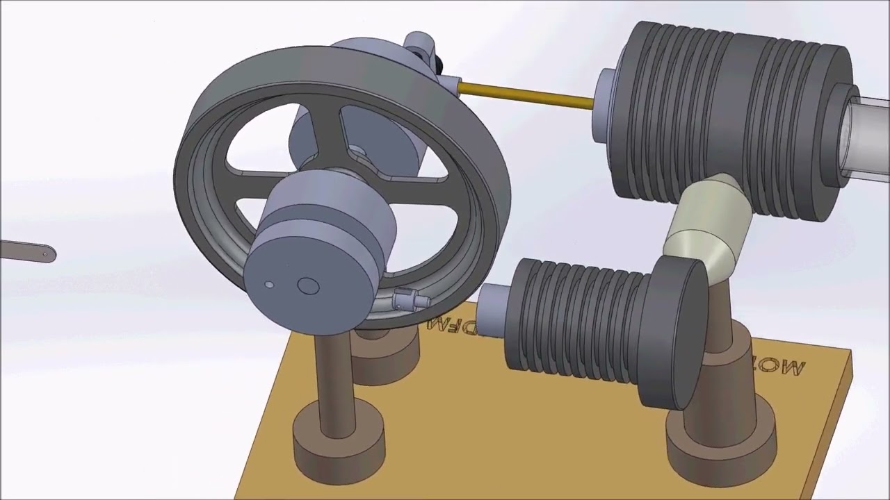 Motor Stirling Solidworks Animación - YouTube