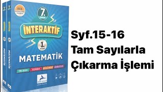 7.SINIF PARAF İNTERAKTİF S.15-16 TAM SAYILARLA ÇIKARMA İŞLEMİ