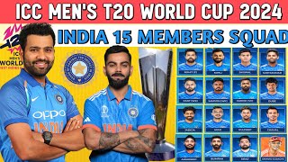 T20 World Cup 2024 : Team India Squad Announced | Rohit Sharma | Virat Kohli | Hardik | Sanju | Pant