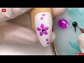 Easy Purple Flower Nails Art For Beginner 💖Vẽ Hoa💅 New Nails Design 💝 New Nails