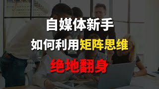 自媒体新账号粉丝少，新媒体运营没有成就感，新媒体运营小白如何利用矩阵思维打逆风局？