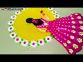 सिर्फ हाथ घुमाके बनाओ girl diwali rangoli easy rangoli for diwali diwali kolam diwali 2024 rangoli