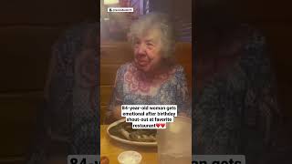 84-year-old woman gets emotional after birthday shout-out at favorite restaurant ❤️❤️