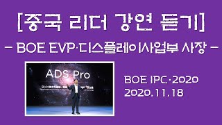 [중국 리더 강연 듣기] BOE 디스플레이사업부 사장 (2020/11/18 BOE IPC에서)