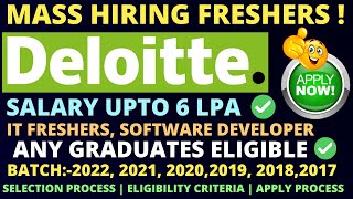 🔴Deloitte off campus drive 2022🔥🔥 |2021 |2020 |2019 | IT jobs for freshers | Recruitment 2022 | 2021