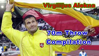 【円盤投げ】Virgilijus Alekna 70m throw compilation ウィルギリウス・アレクナ　70mスロー集