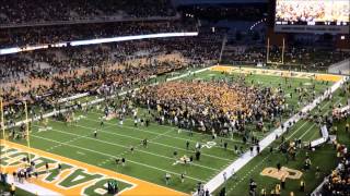 Baylor Running onto The Field After Defeating TCU 61- 58 in 2014