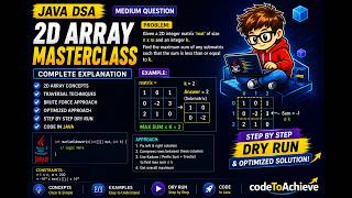 Master 2D Arrays in Java DSA | DAY 20 of Learning DSA