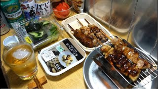 【セブンイレブン宅飲み】炭火焼き鳥 おつまみつぶ貝など【昨日の晩酌】