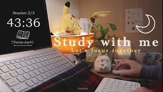 3-hour Study With Me in Cozy Study Room𓁕  🌧️☕📖 | Rain Sound, Reading, Notion, Anki #24