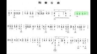 阳春白雪 （注琵琶指法, 加小节指示） D调伴奏 - instrumental in G with measure marks