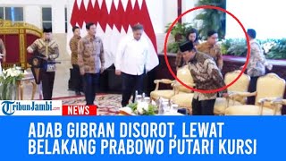 Gibran Banjir Pujian, Adab Disorot: Hentikan Langkah Pilih Lewat Belakang Prabowo Putari Kursi