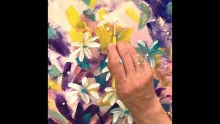 How to paint Crazy Daisies in acrylic paints. Fun and easy painting tutorial for beginner artists.