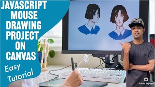 Canvas interactive mouse drawing project by use JavaScript | JavaScript project for beginner canvas