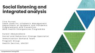 Tina Purnat and Surani Abeyesekera  - Social Listening and Integrated Analysis