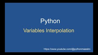 Python Interpolating Variables in String