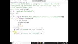To remove the first occurrence of elements 'x' in the exiting array 'a'using remove method