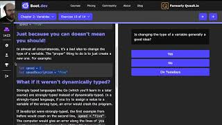 Dynamic Typing - Intro to Coding in JavaScript - Boot.dev Learn-Along