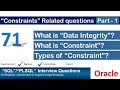 Oracle PL SQL interview question | What is Data Integrity and Constraints | Types of Constraints
