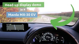 How does a HUD (Head-up display) work on a Mazda MX-30 electric vehicle?