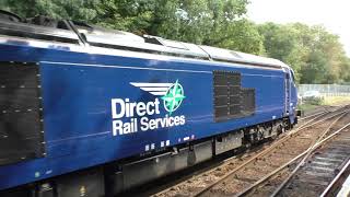 (HD) DRS 68028 \u0026 68001 POWER out of Brundall heading for Lowestoft - 7/9/17