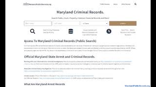 Maryland Criminal Records (Search Arrest Public Records Online Free)