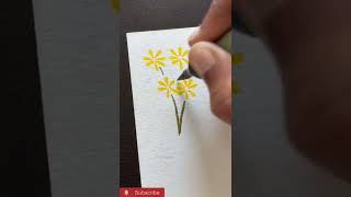 Easy brush pen flower drawing tutorial 1 #shorts #brushpen #domsbrushpens  #camlinbrushpen #flower