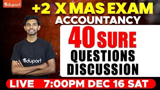 Plus Two Accountancy Christmas Exam | 40 Sure Questions | Eduport Class 12 Commerce