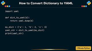 How to Convert Dictionary to YAML
