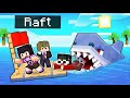 3 KIDS On A RAFT In Minecraft!