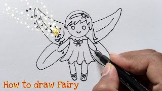 How to draw a Fairy | Fairy easy drawing | Step by Step Tutorial