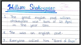 Essay on William Shakespeare || 10 lines on William Shakespeare || William Shakespeare || DG Academy