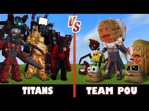 Todos los titanes en Skibidi vs. Pou (La venganza de Bou) Minecraft (¿¡QUIÉN ES ESE!?)