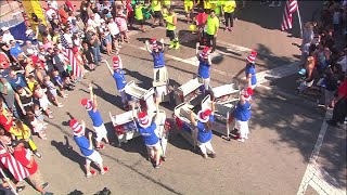 Naperville Public Library does cart routine at WGN Block Party parade